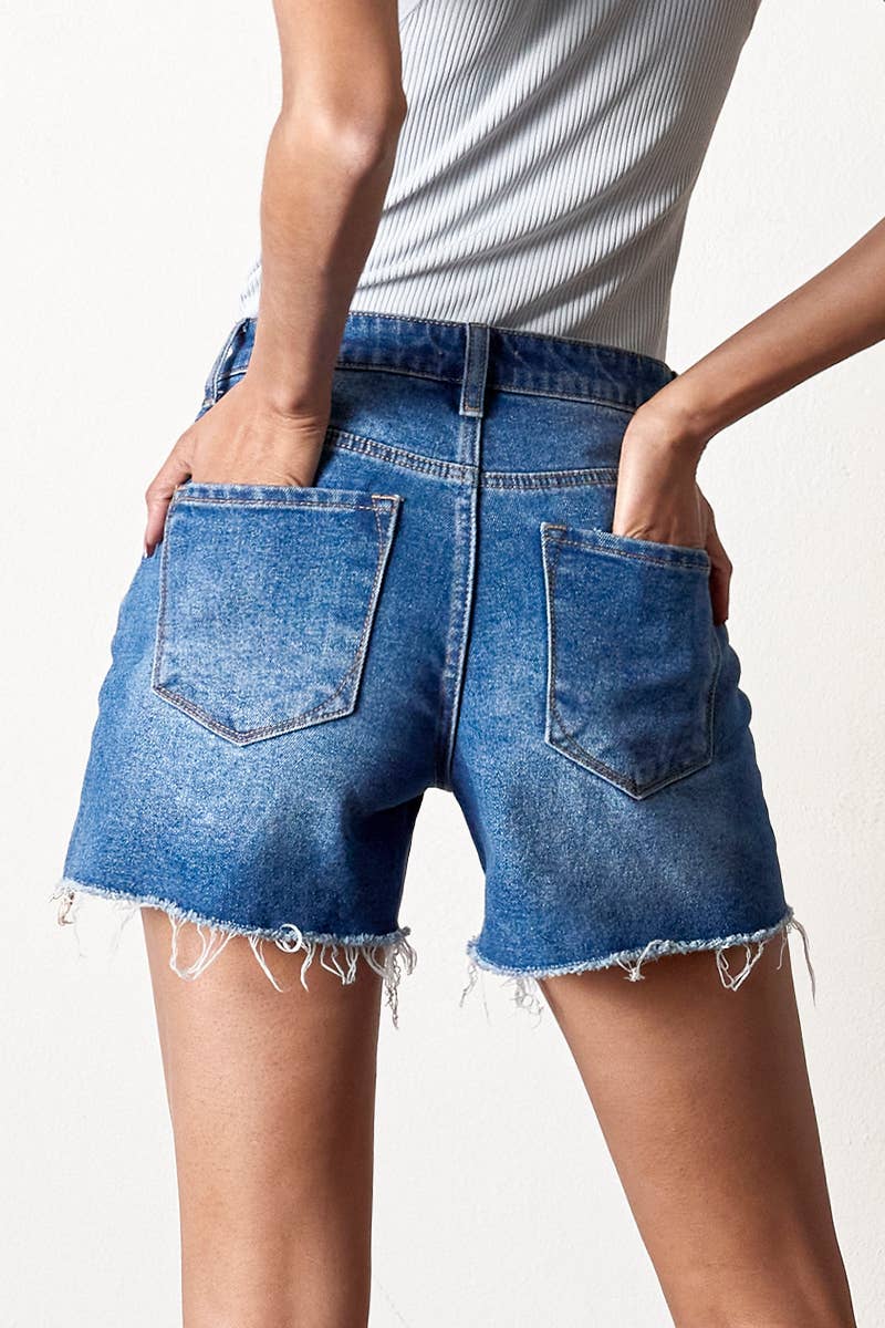 Kendal Midi Denim Shorts