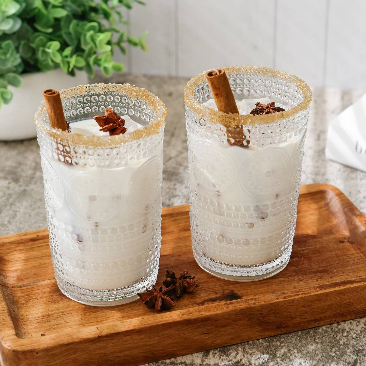 Beaded Floral Drinkware Set