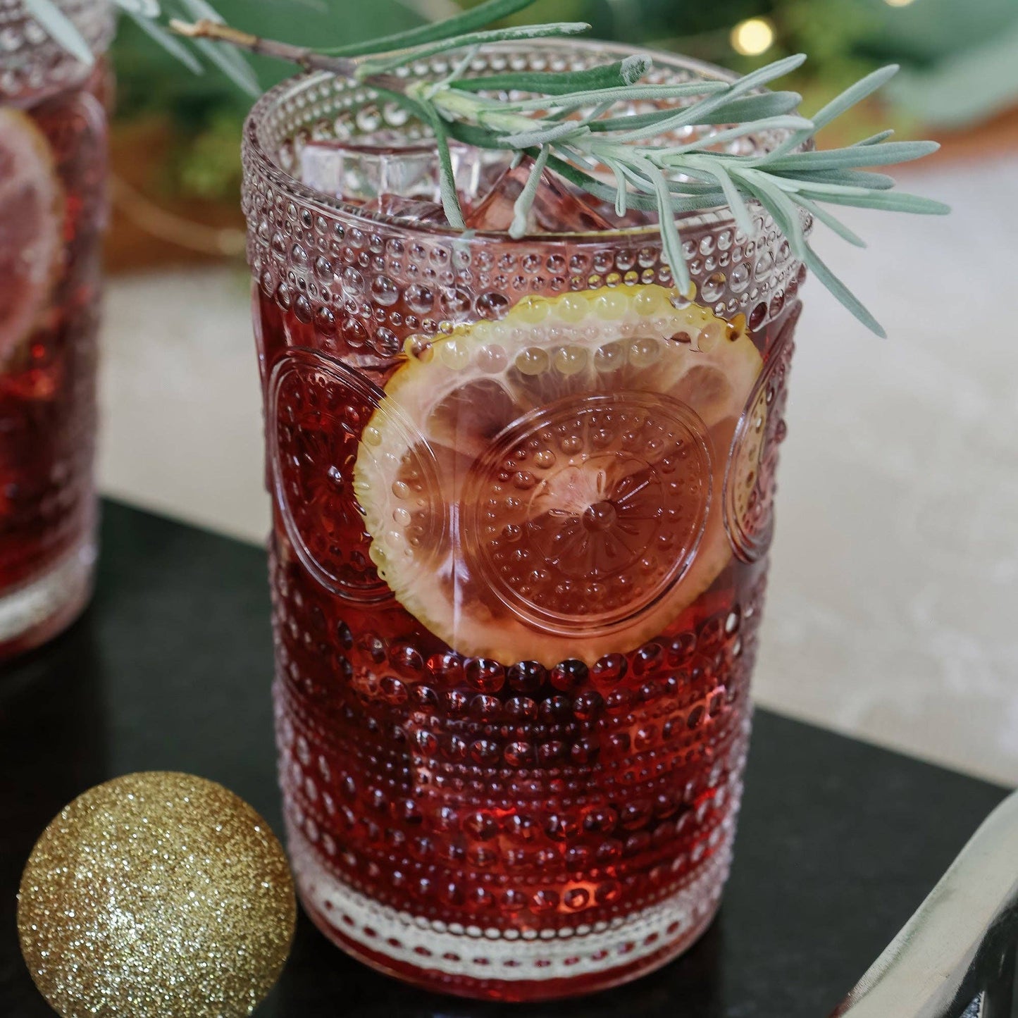 Beaded Floral Drinkware Set