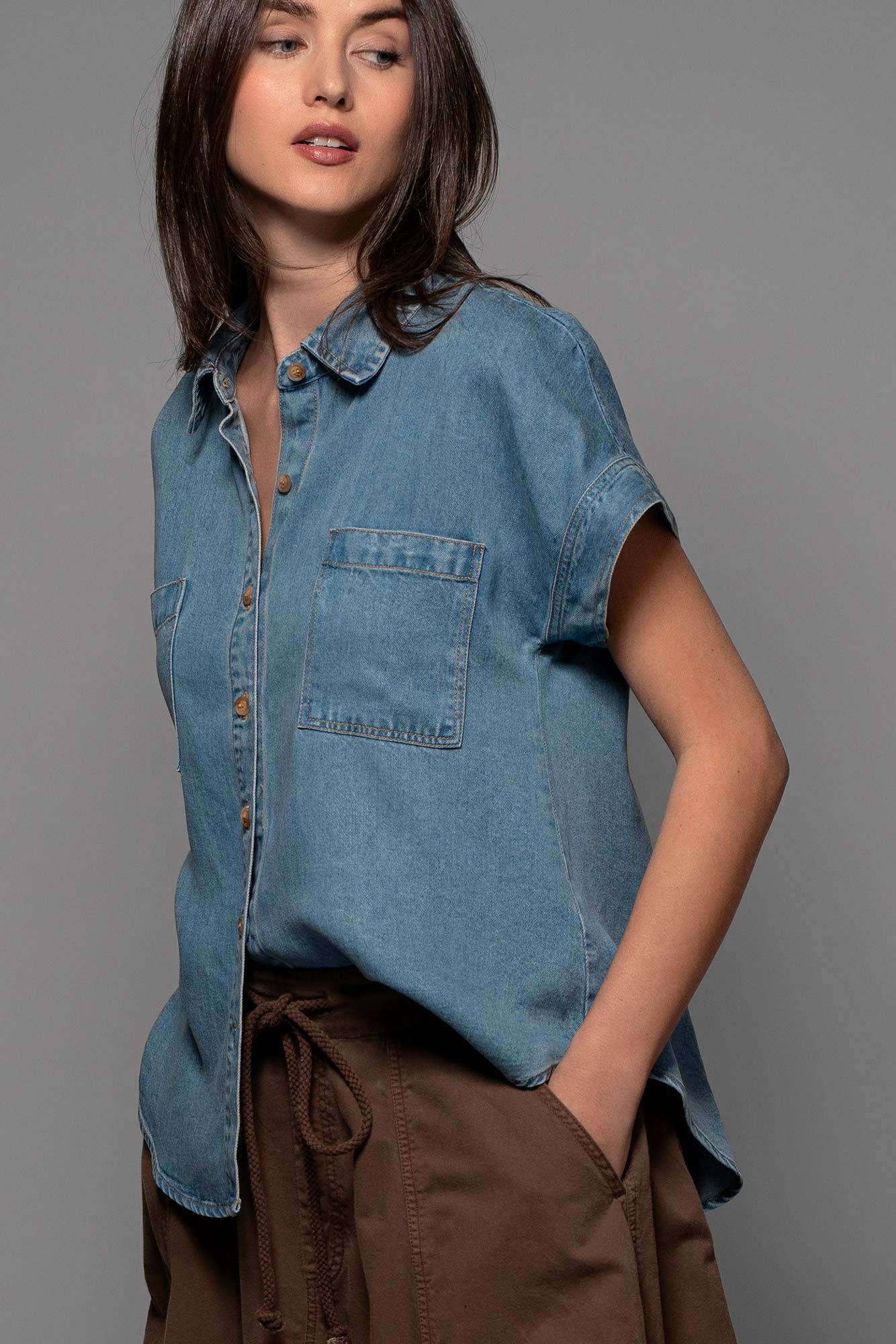 Mandy Denim Top
