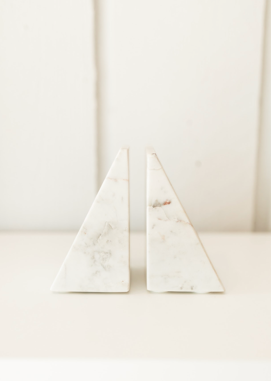 Triangle Marble Bookends