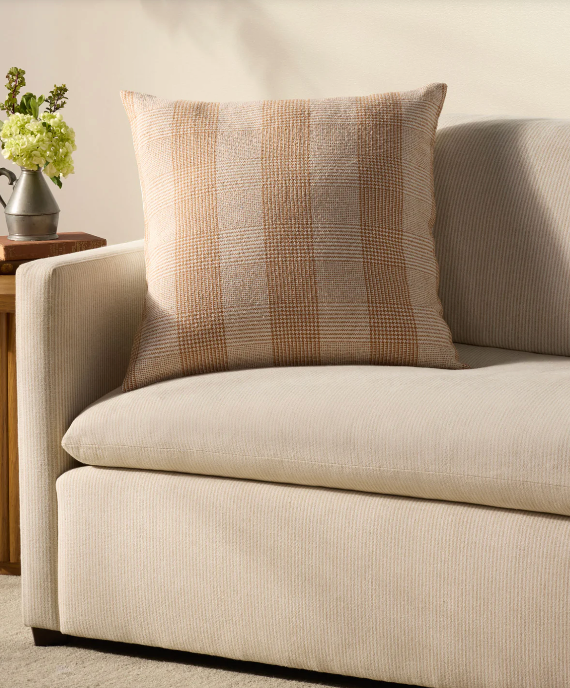 Tan Checkered Loloi Pillow
