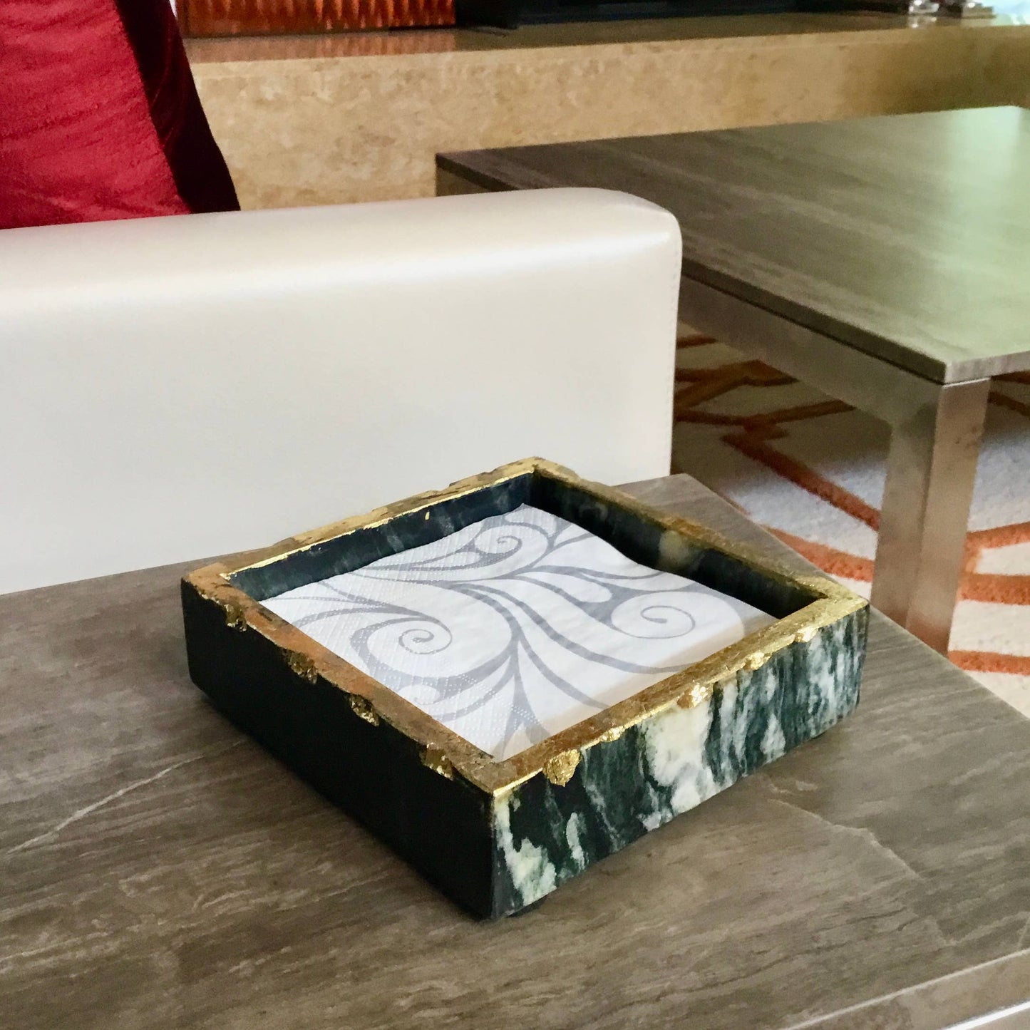 Black Marble Napkin Box