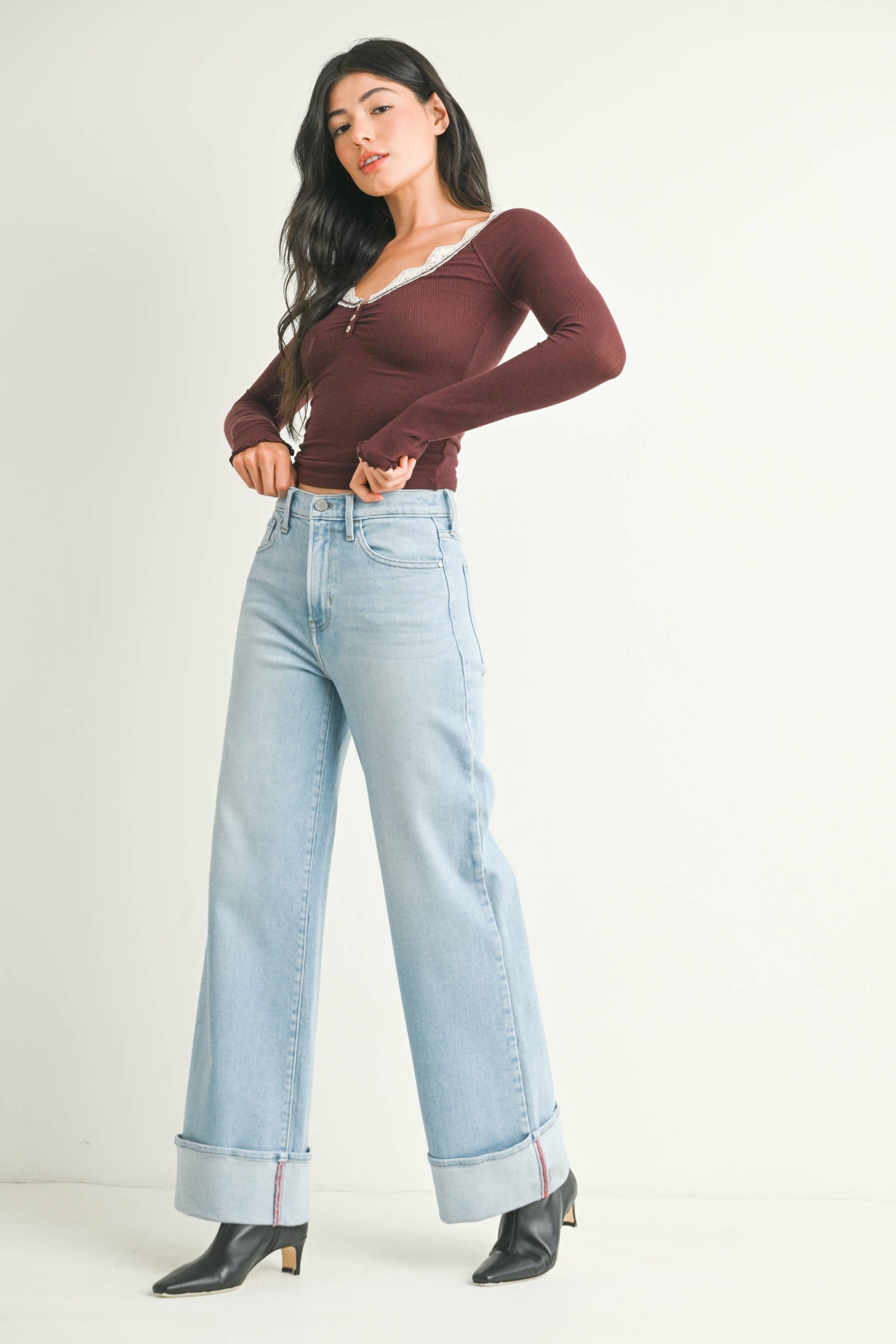 Clara Cuffed Denim