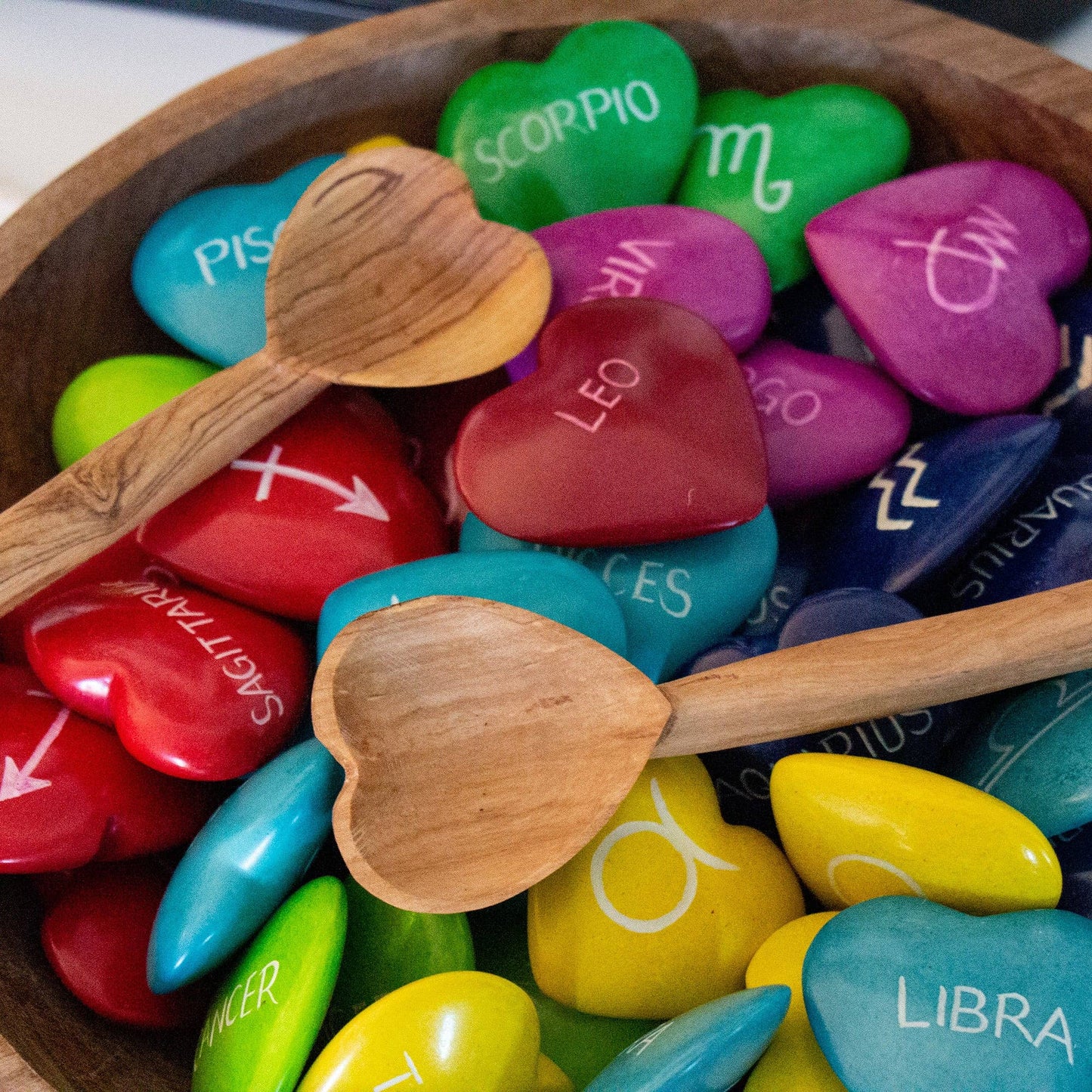 Olive Wood Heart Scoop Spoon