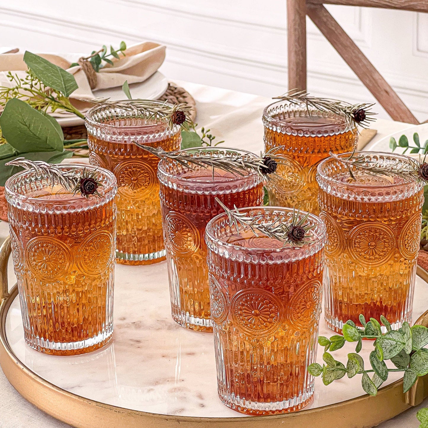 Vintage Textured Drinkware Set