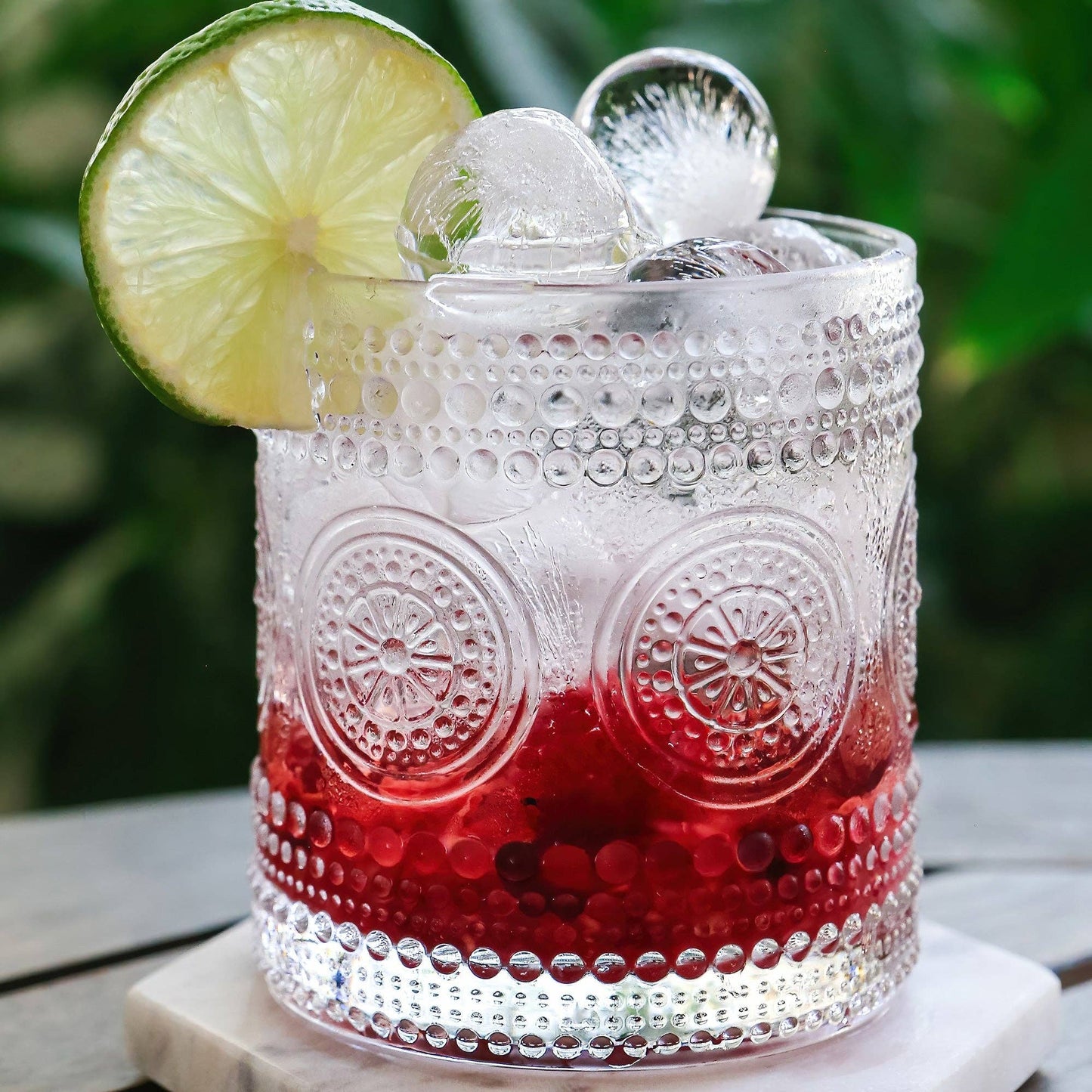 Beaded Floral Drinkware Set