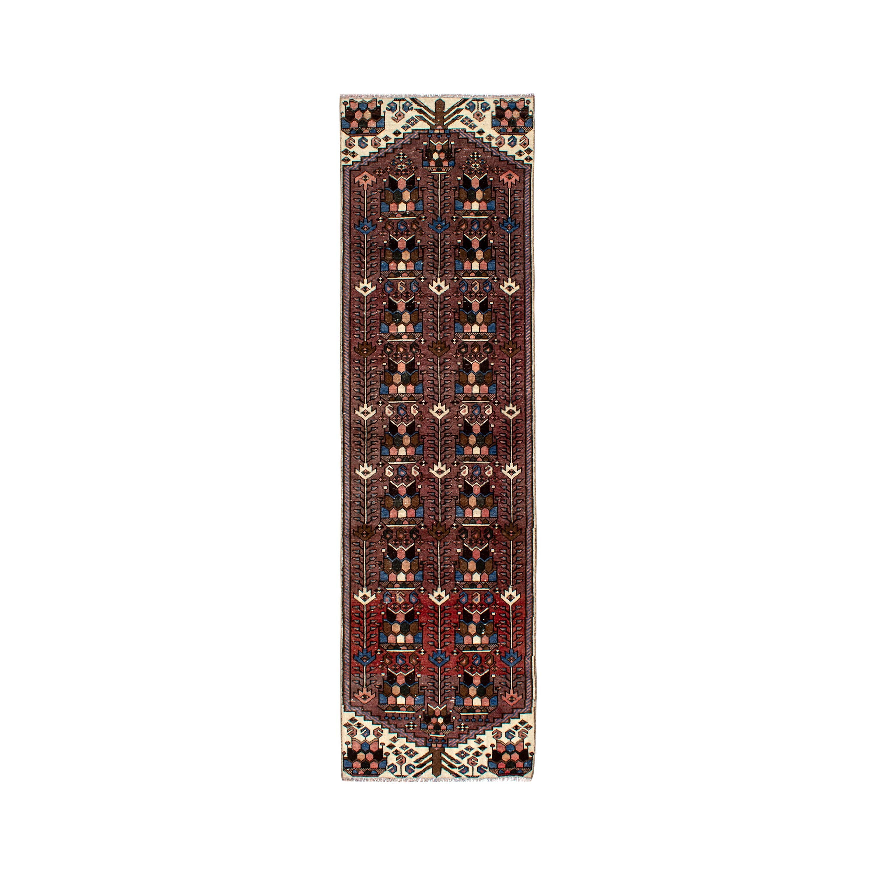 Vintage Turkish Anatolian Wool Runner Rug 3x9