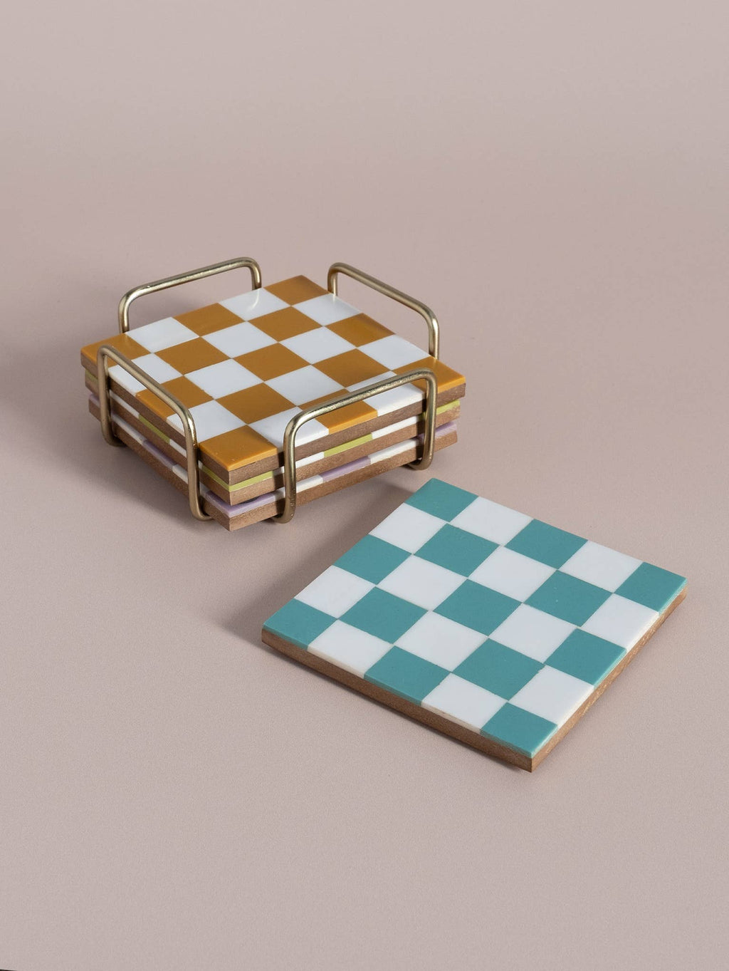Colored Checkered Coasters
