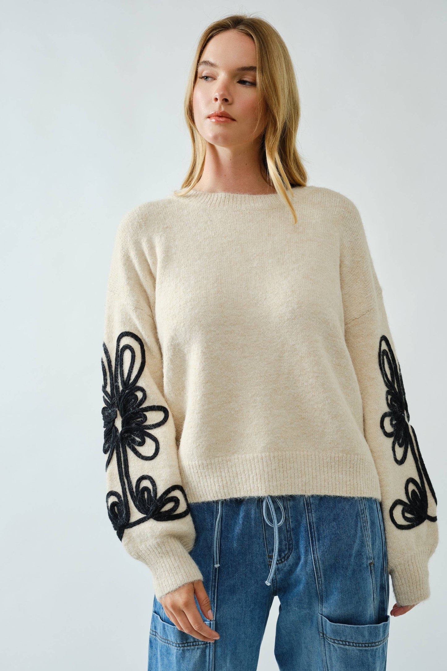 Petal Sleeves Sweater