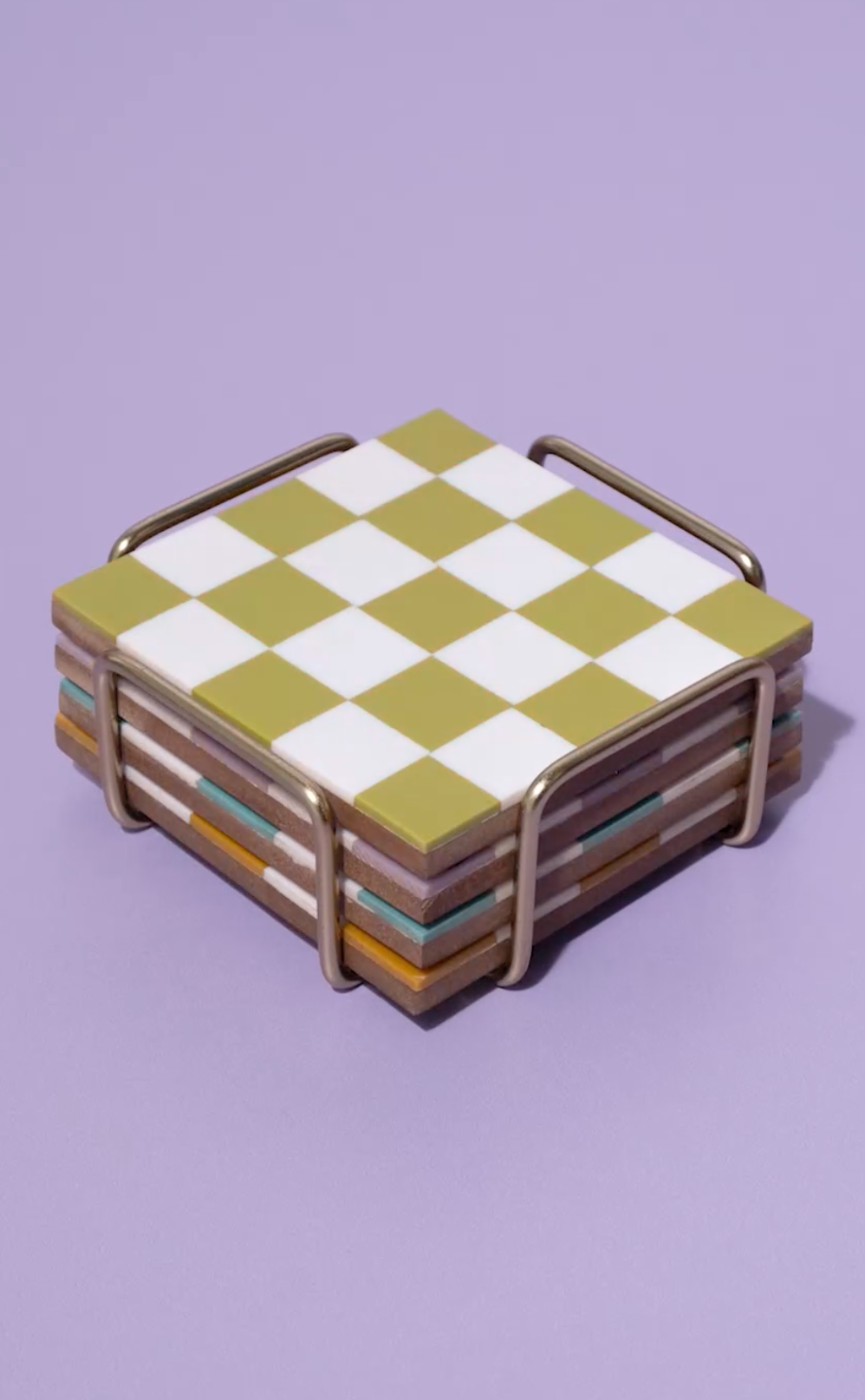 Colored Checkered Coasters