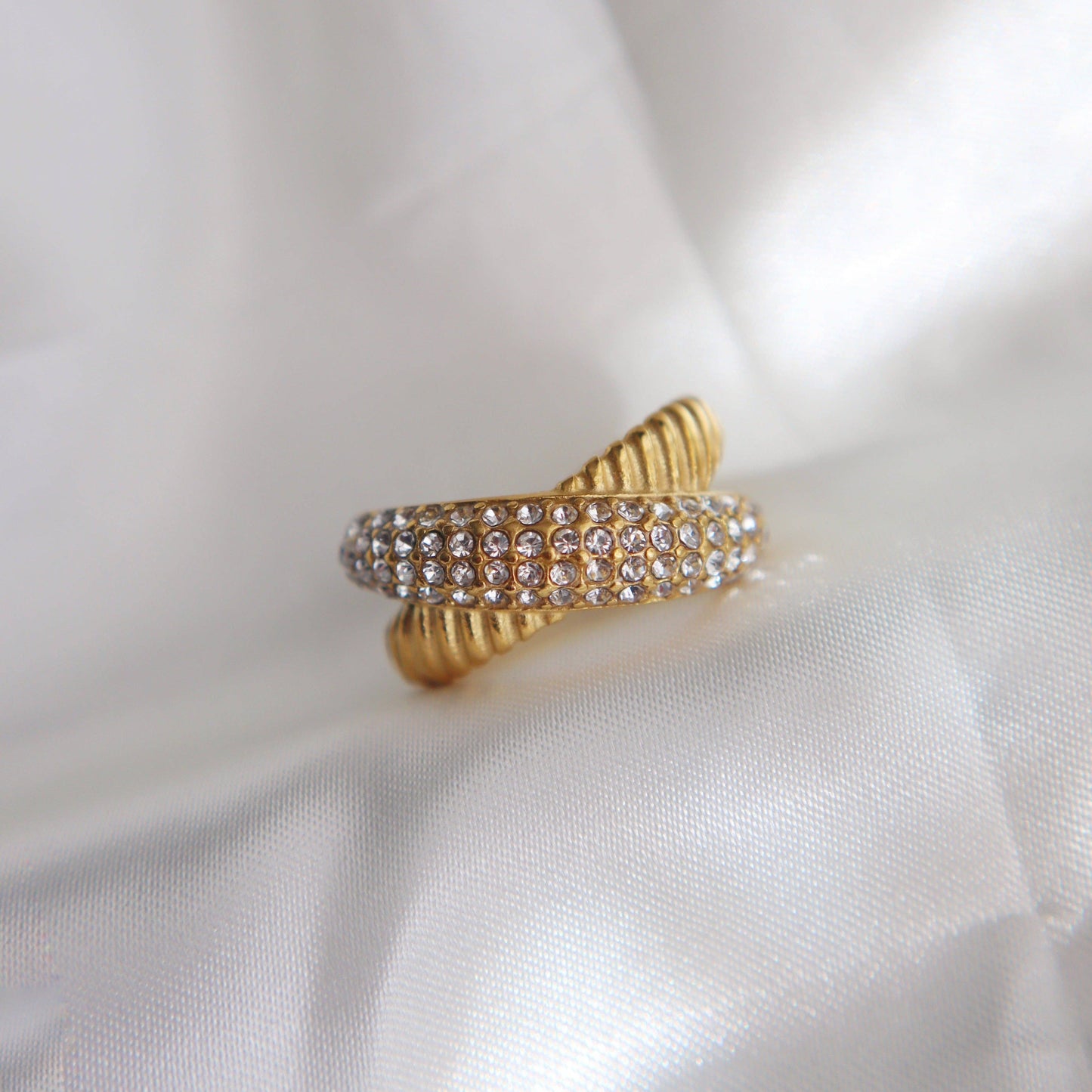 Riley Ring | Gold Pave Statement Ring