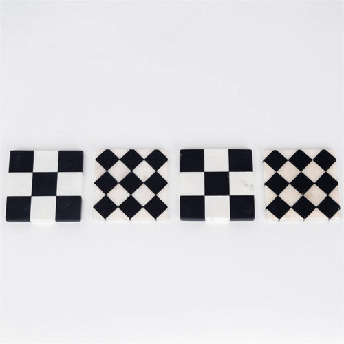 Black And White Marble Coasters