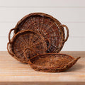 Round Willow Basket Trays