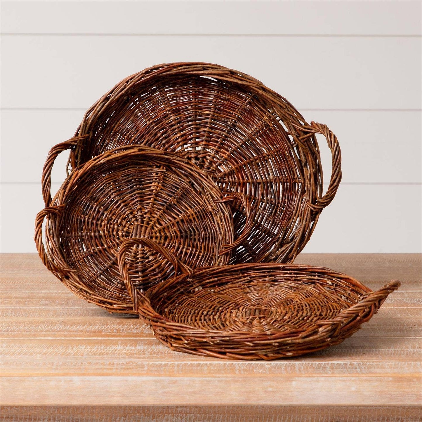 Round Willow Basket Trays