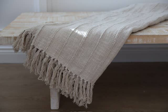 Cream Cotton Throw