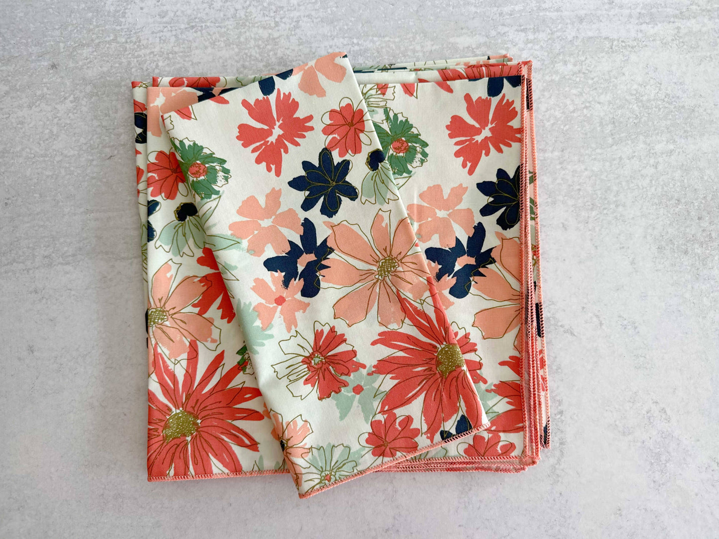 Papaya Floral Cloth Napkins