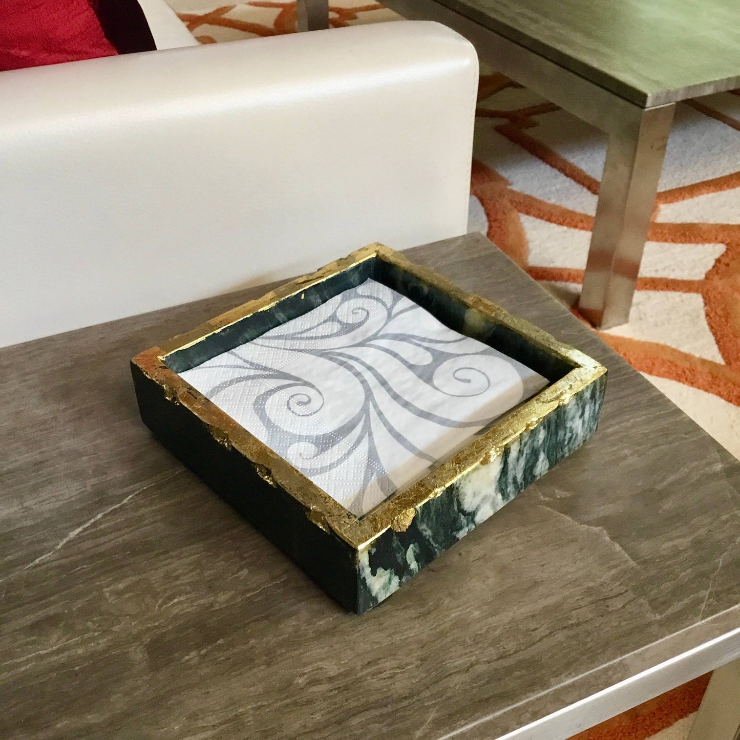 Black Marble Napkin Box