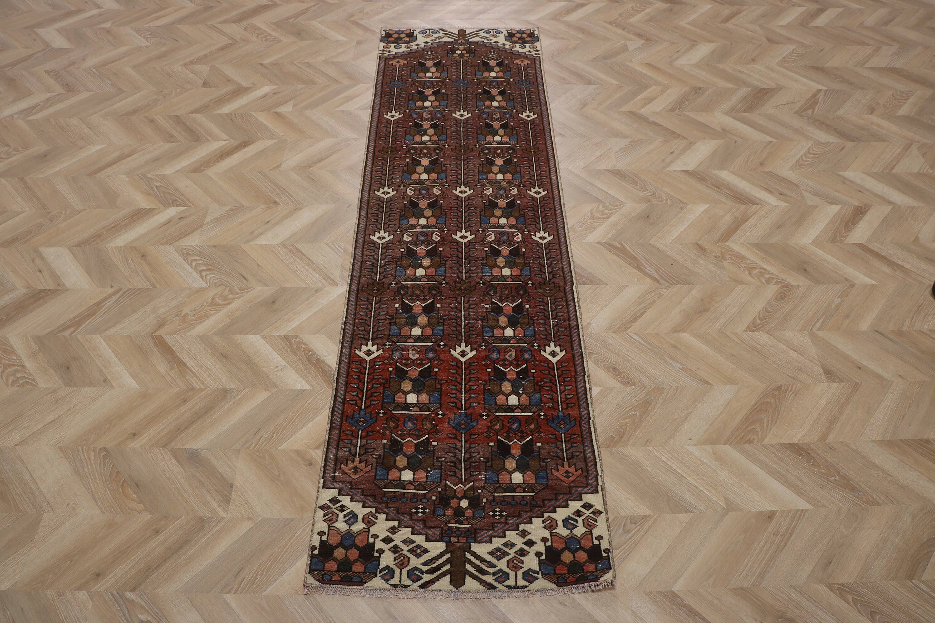 Vintage Turkish Anatolian Wool Runner Rug 3x9