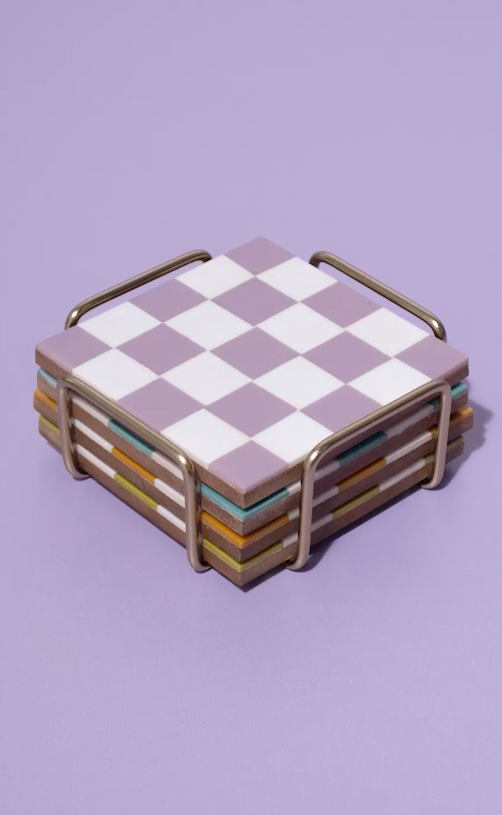 Colored Checkered Coasters
