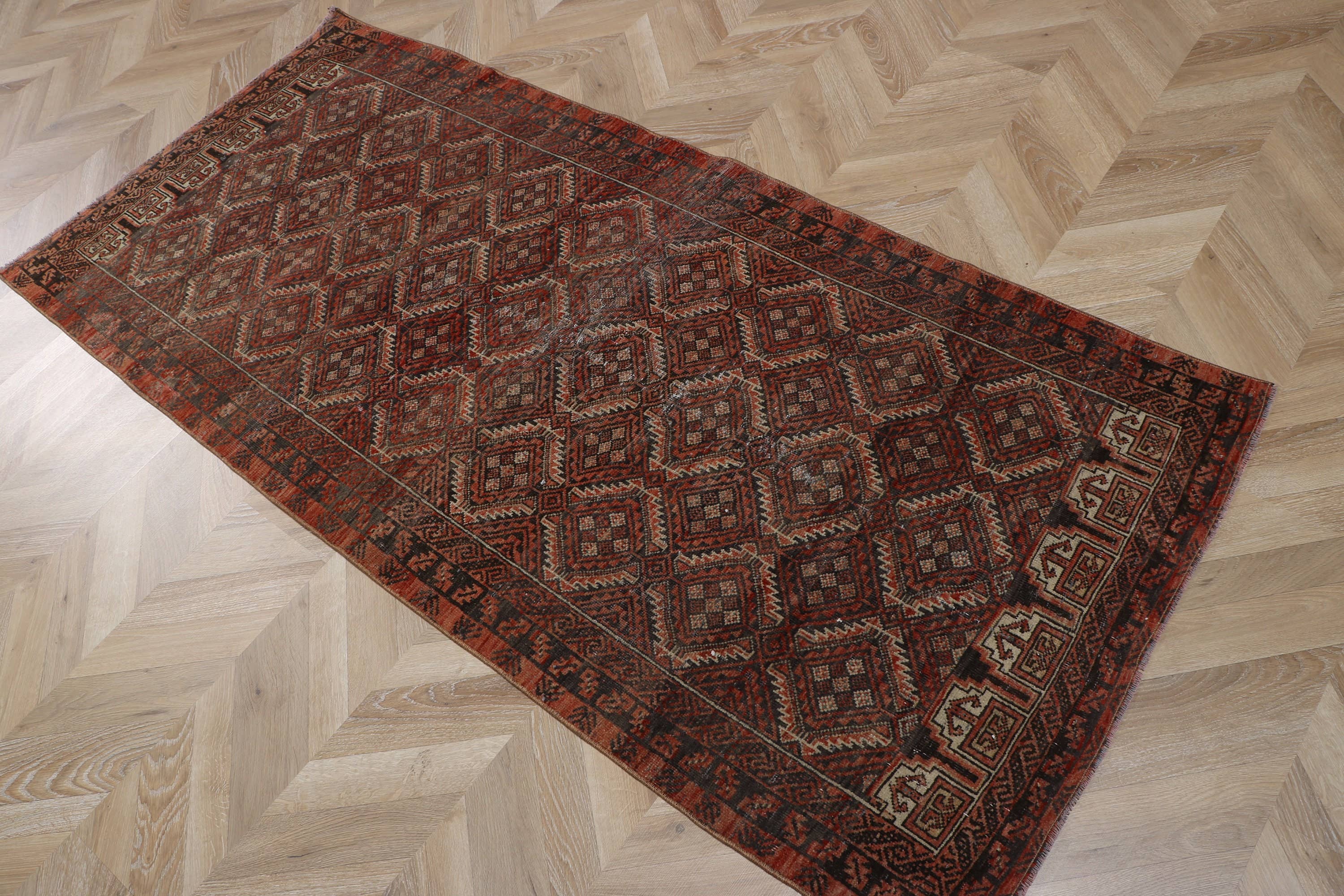 Antique Oushak Rug 3x6.5 ft