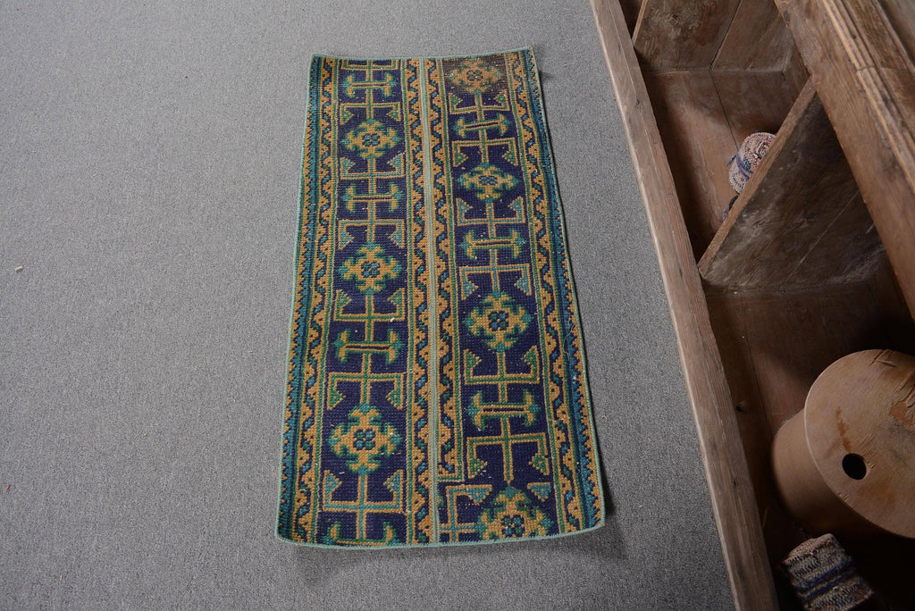 Blue Floral Rug 1.6x3.3 ft