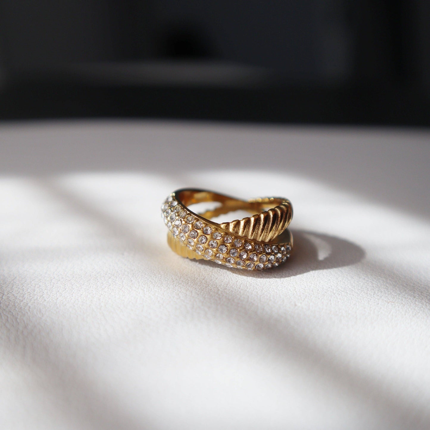 Riley Ring | Gold Pave Statement Ring