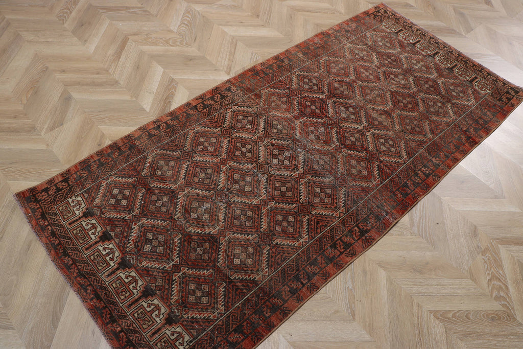 Antique Oushak Rug 3x6.5 ft
