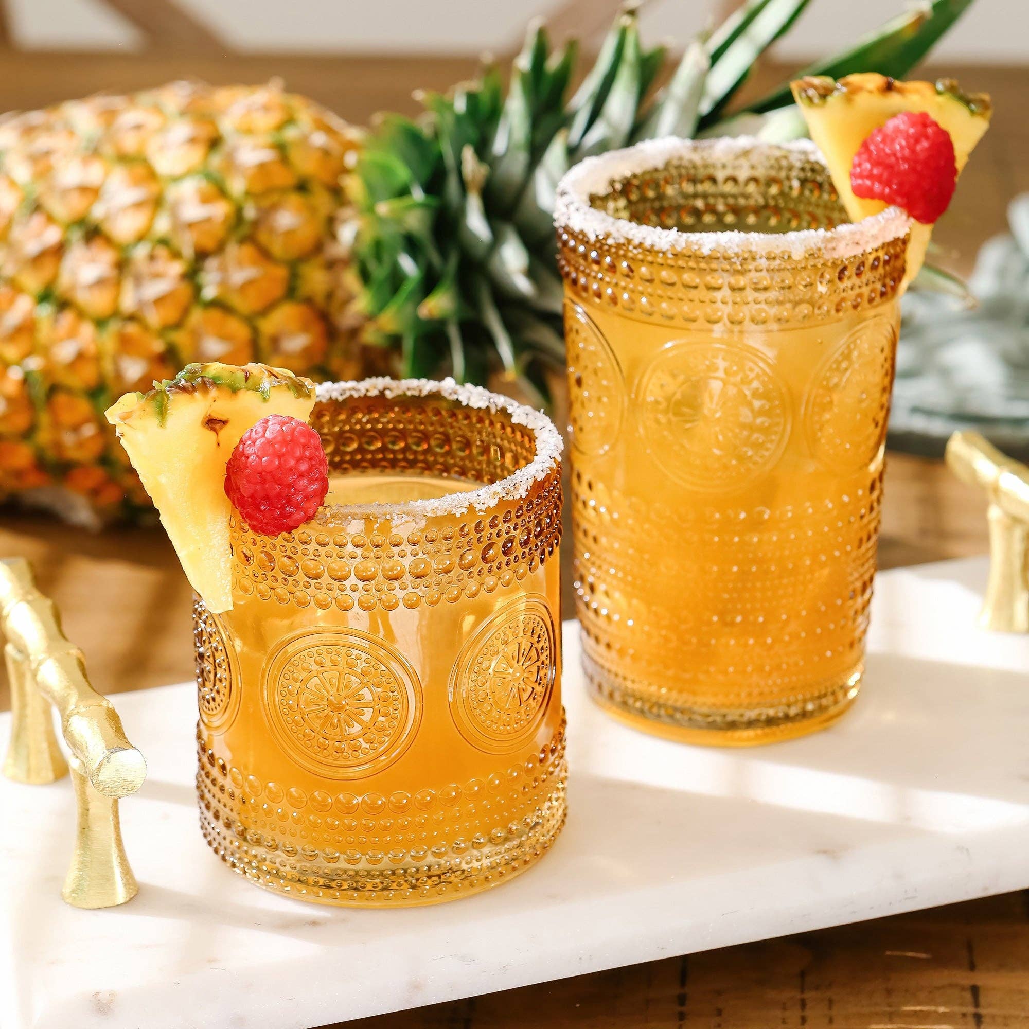 Beaded Floral Drinkware Set
