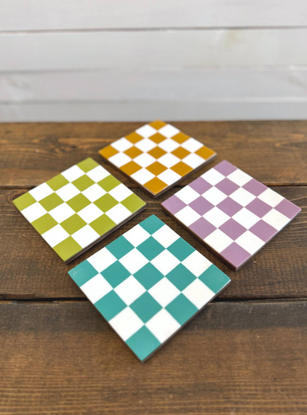 Colored Checkered Coasters