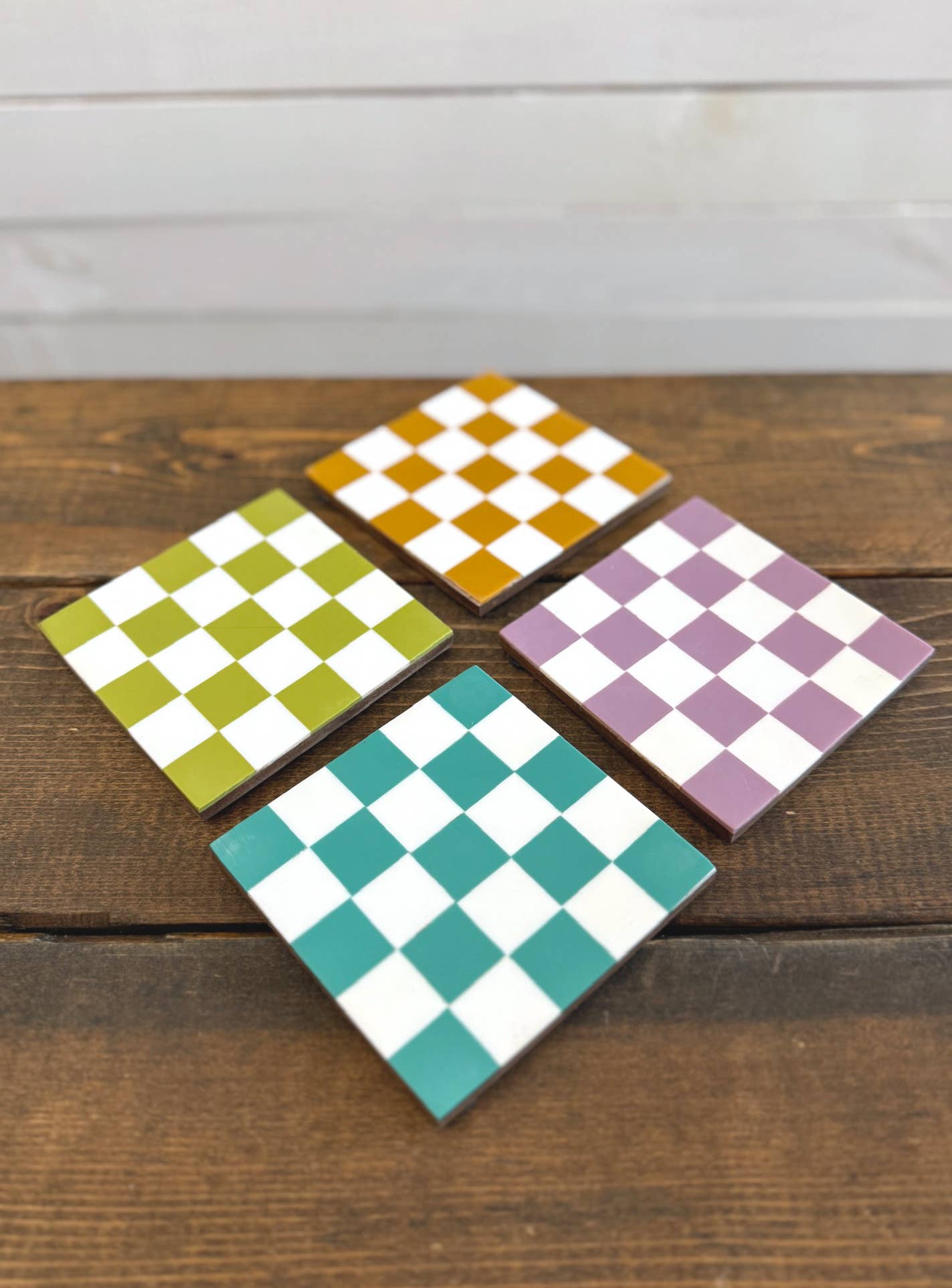 Colored Checkered Coasters