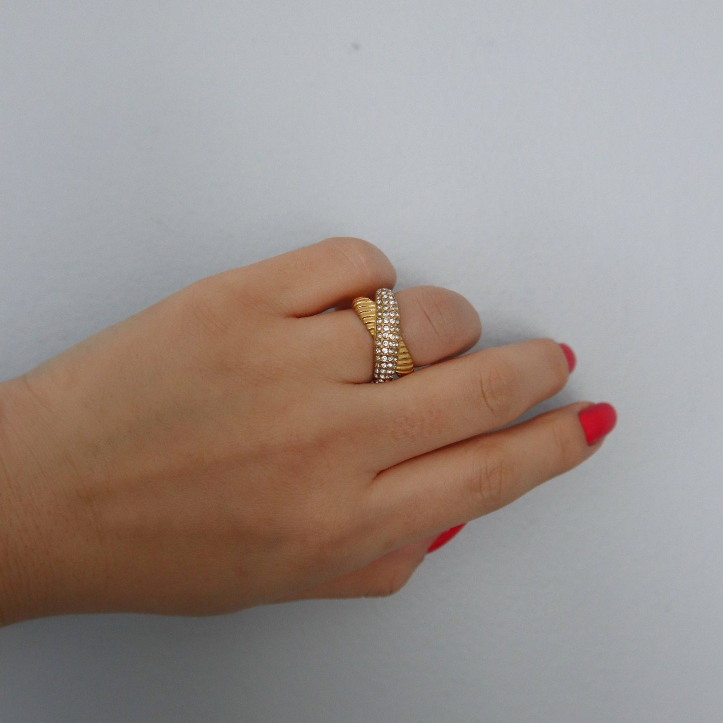 Riley Ring | Gold Pave Statement Ring