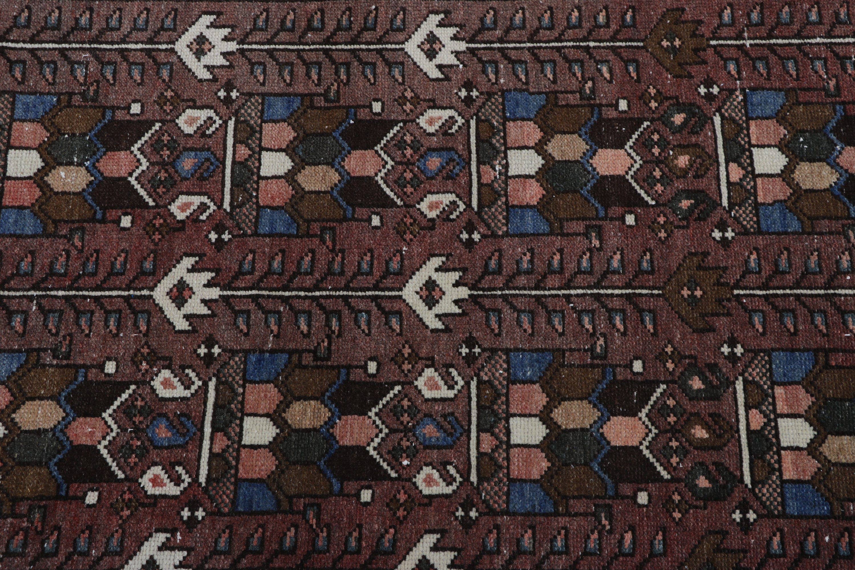 Vintage Turkish Anatolian Wool Runner Rug 3x9
