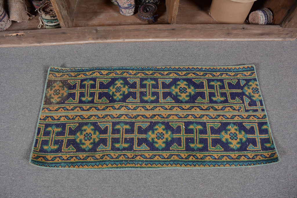 Blue Floral Rug 1.6x3.3 ft