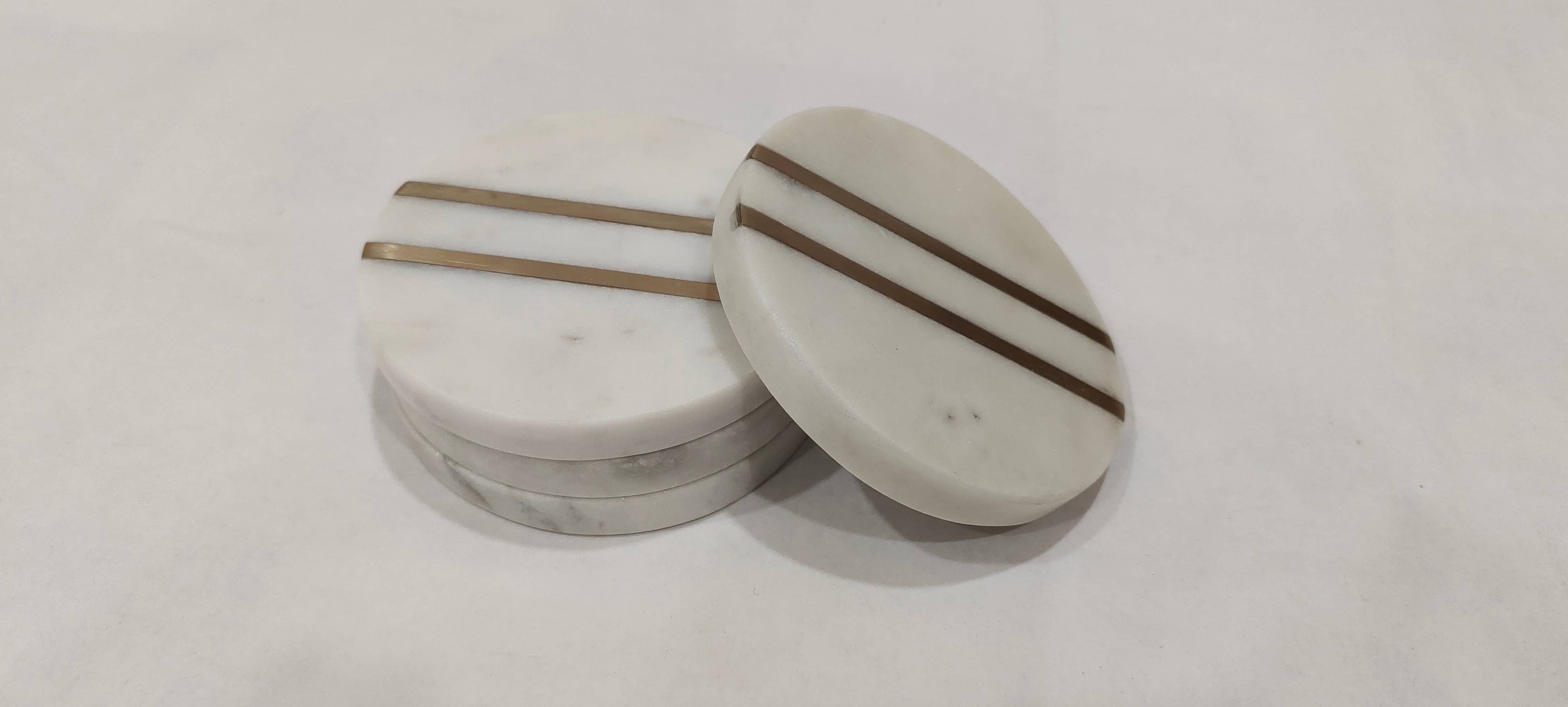 Goldline Marble Coasters