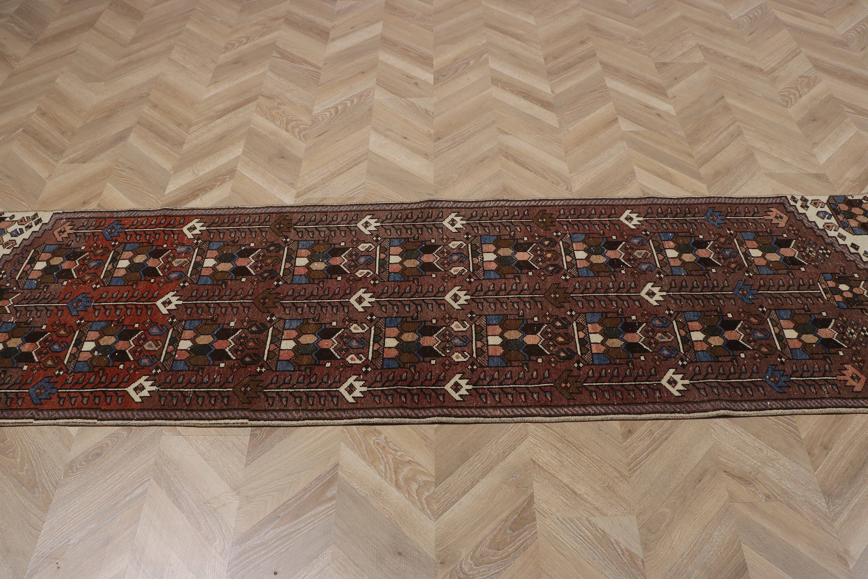 Vintage Turkish Anatolian Wool Runner Rug 3x9