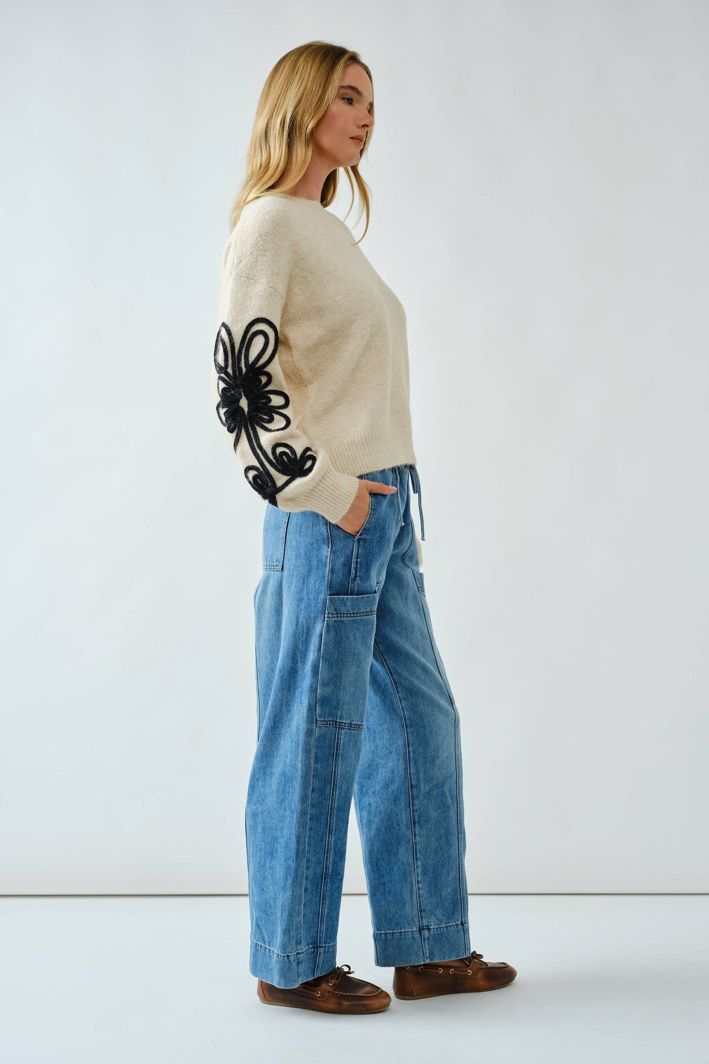 Petal Sleeves Sweater