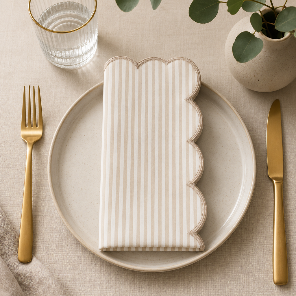 Scallop Stitch Napkins, Set of 4