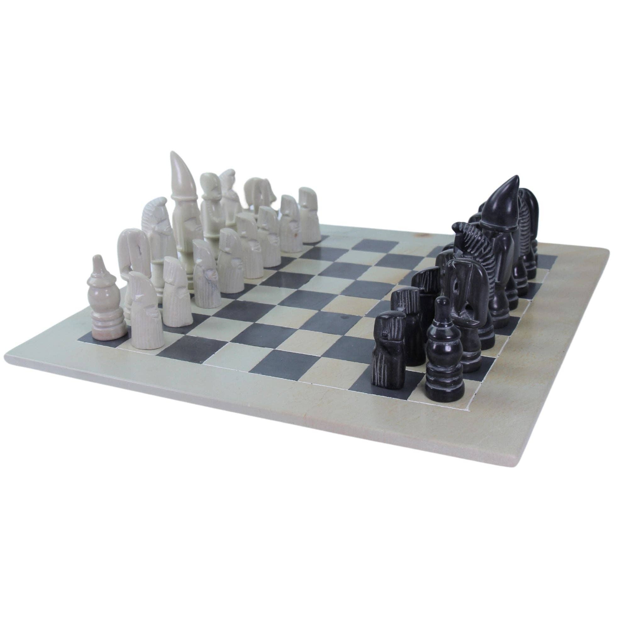 Soapstone Hand-Carved Chess Set
