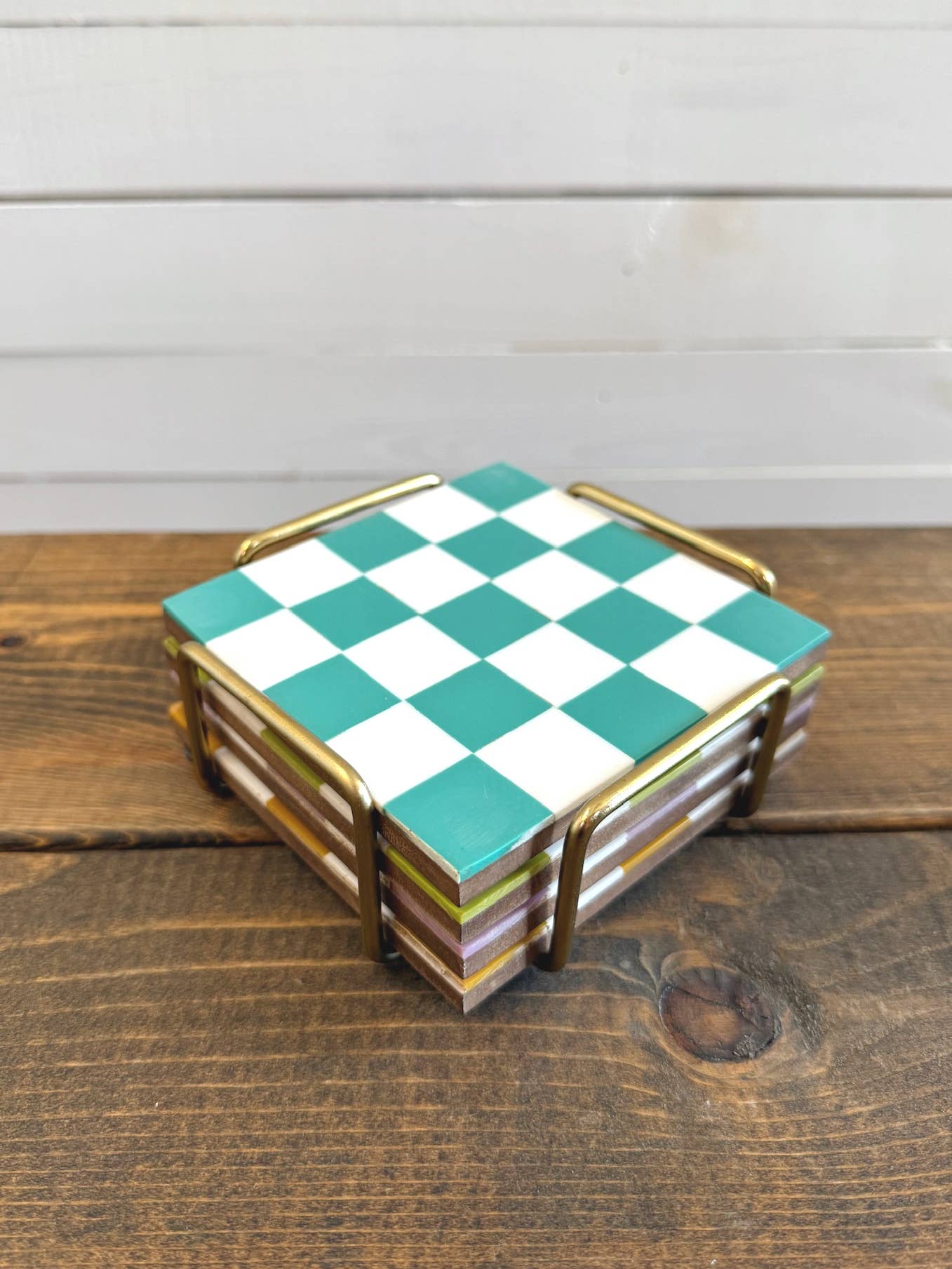 Colored Checkered Coasters