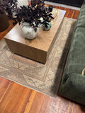 Vintage Turkish "Tribal" Rug in Peach/Tan/Pale Blue