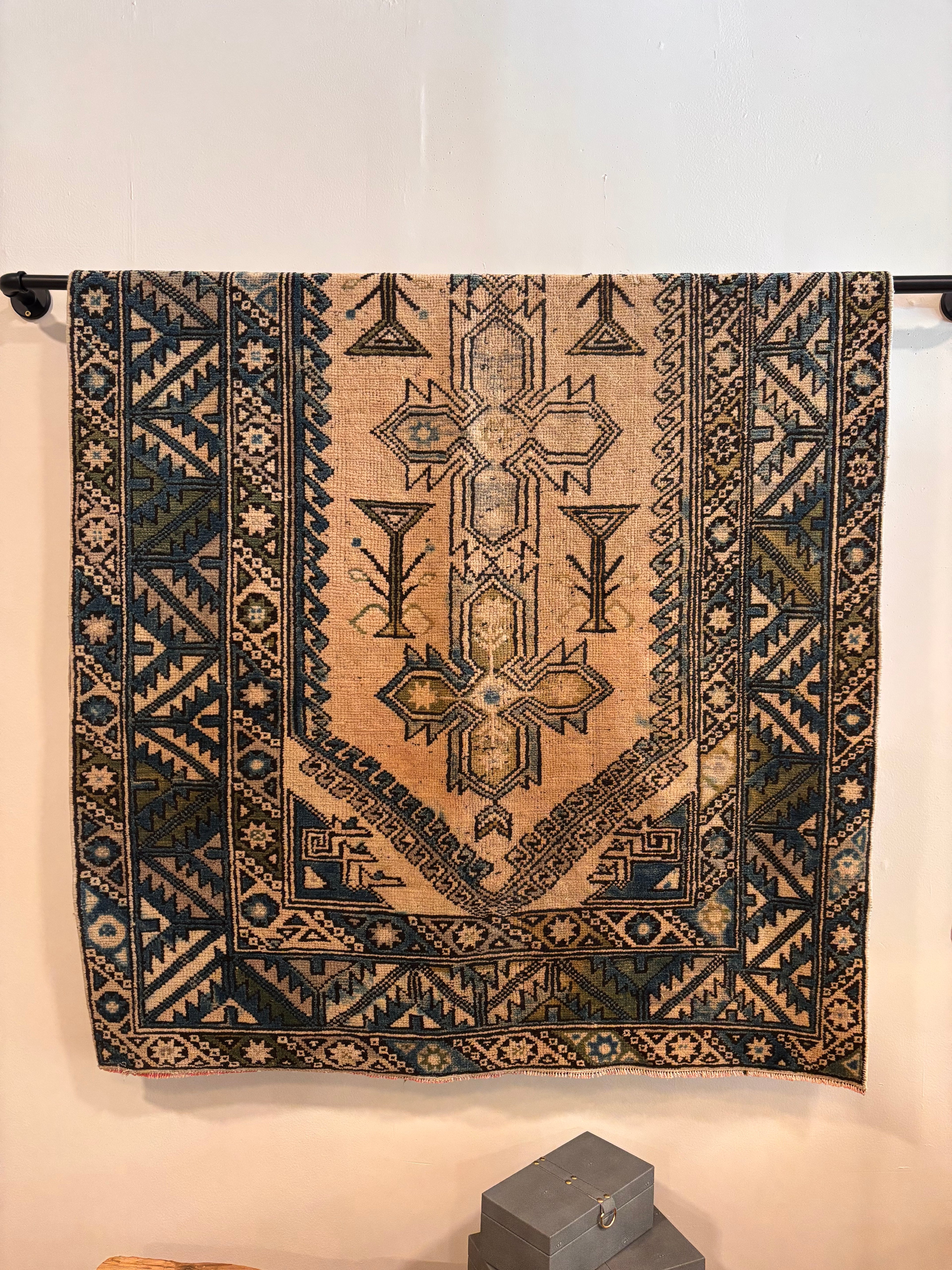 Antique Turquoise Turkish Rug