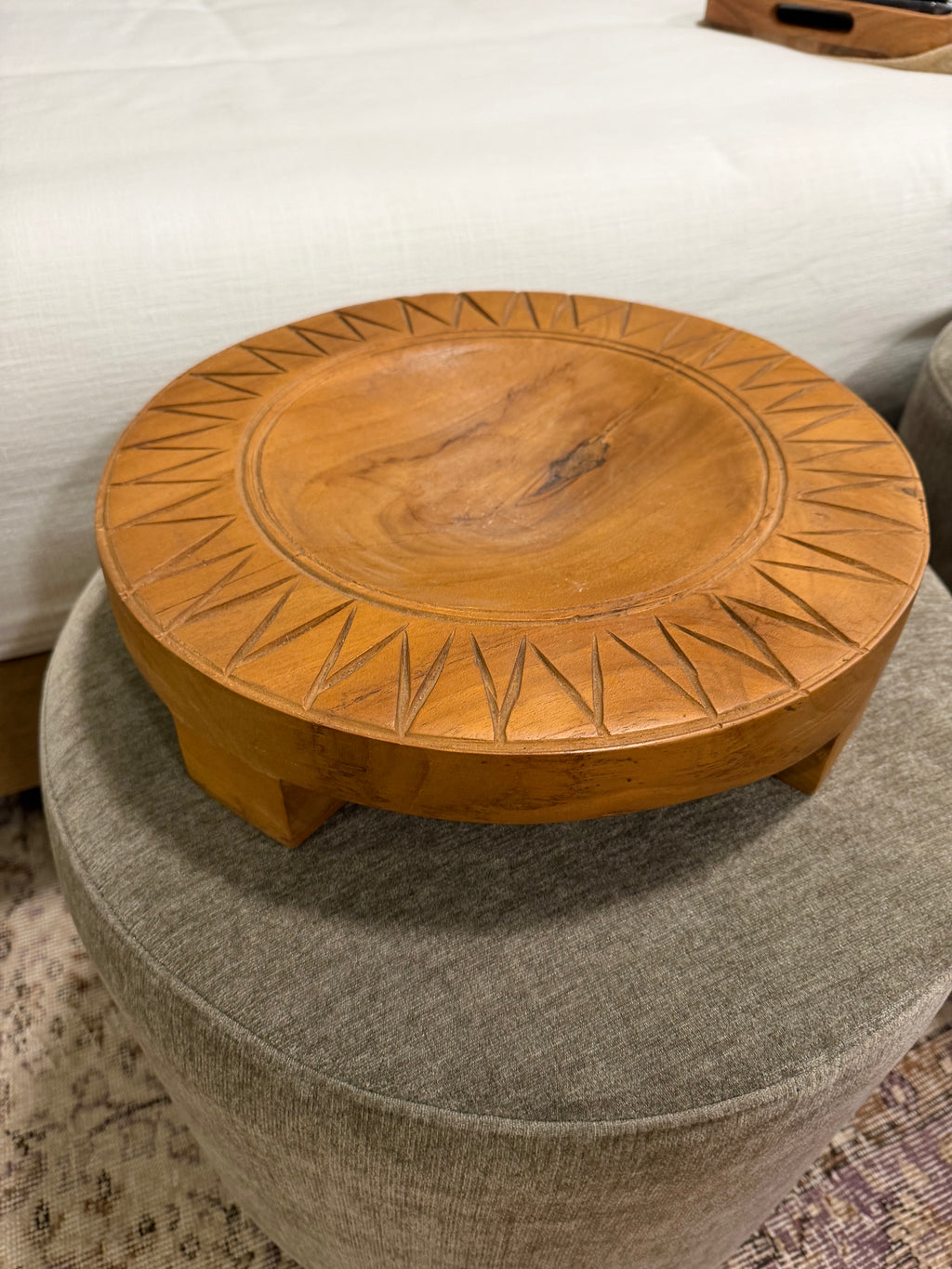 Teak Footed Bowl Sunburst