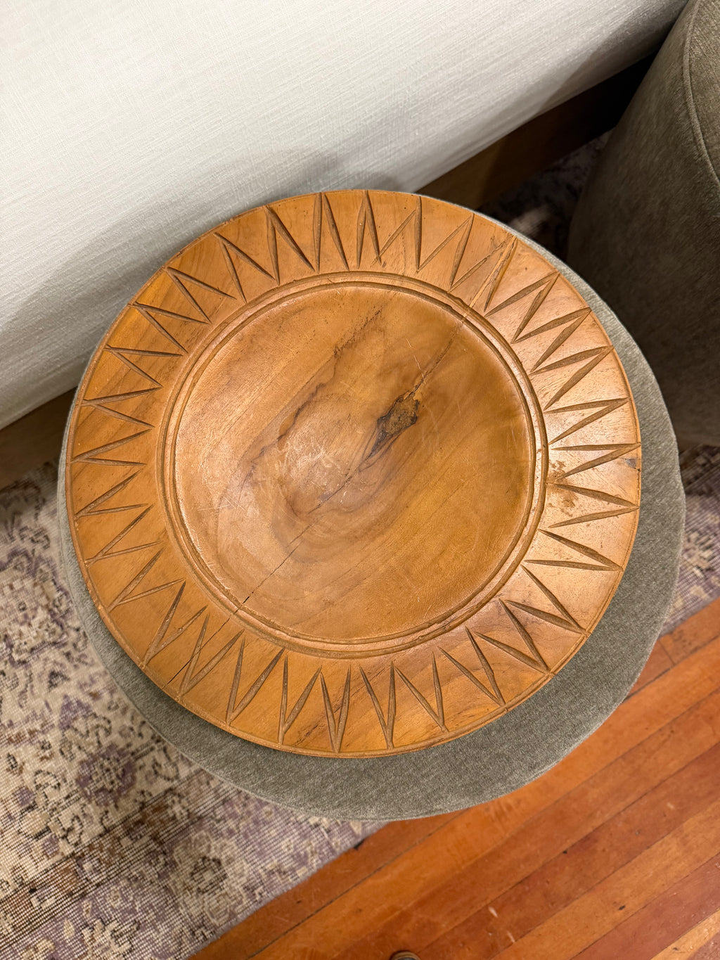 Teak Footed Bowl Sunburst