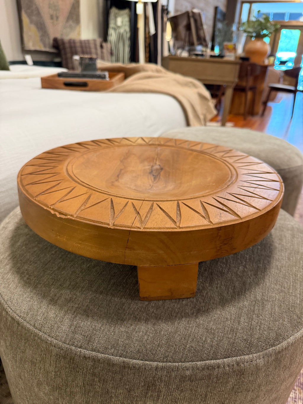 Teak Footed Bowl Sunburst