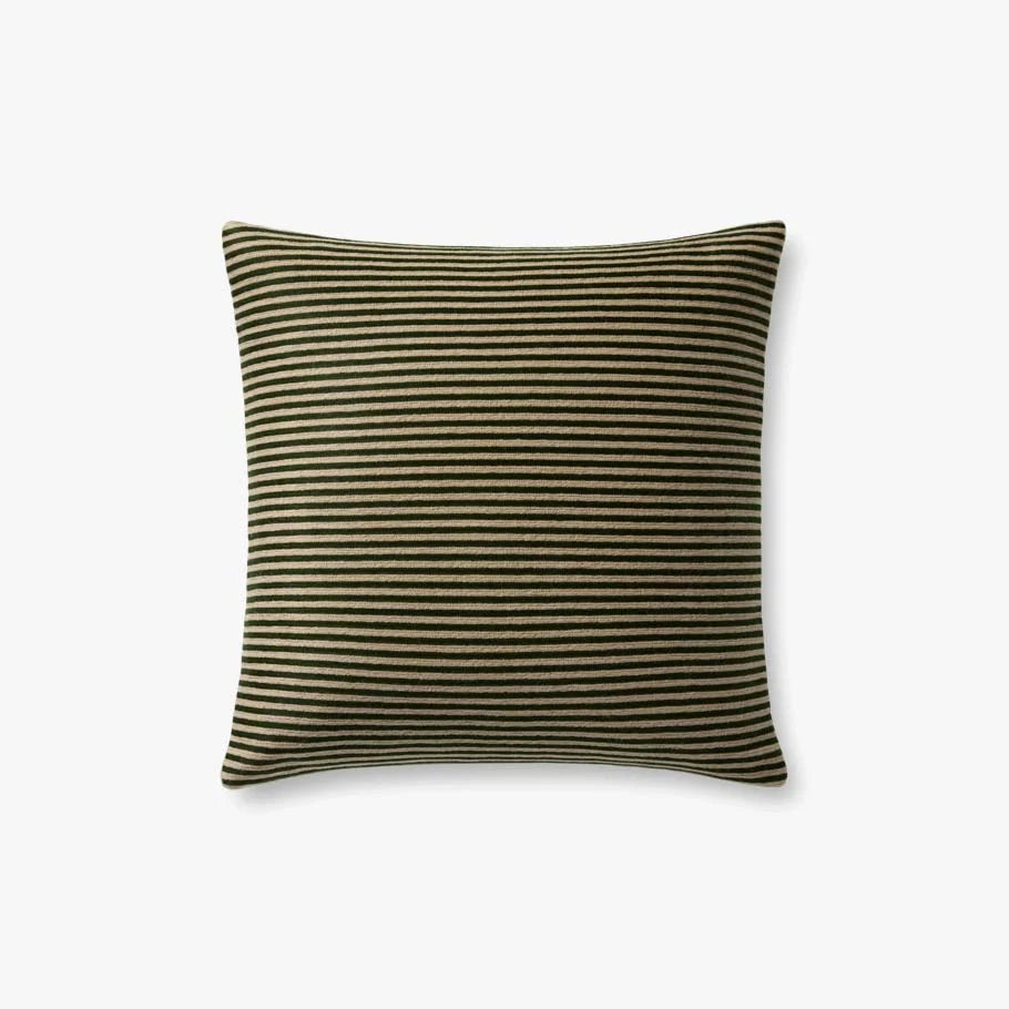 STRIPED DARK GREEN PILLOW