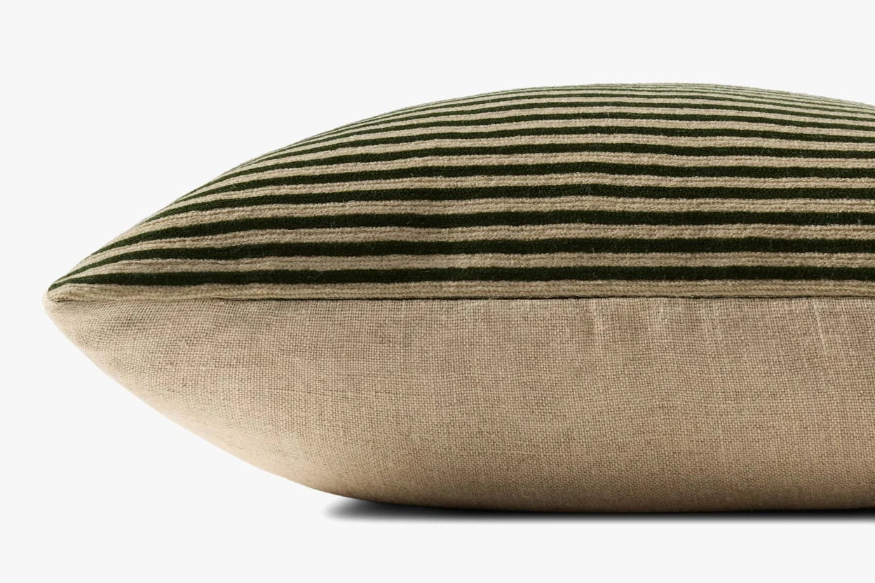 STRIPED DARK GREEN PILLOW