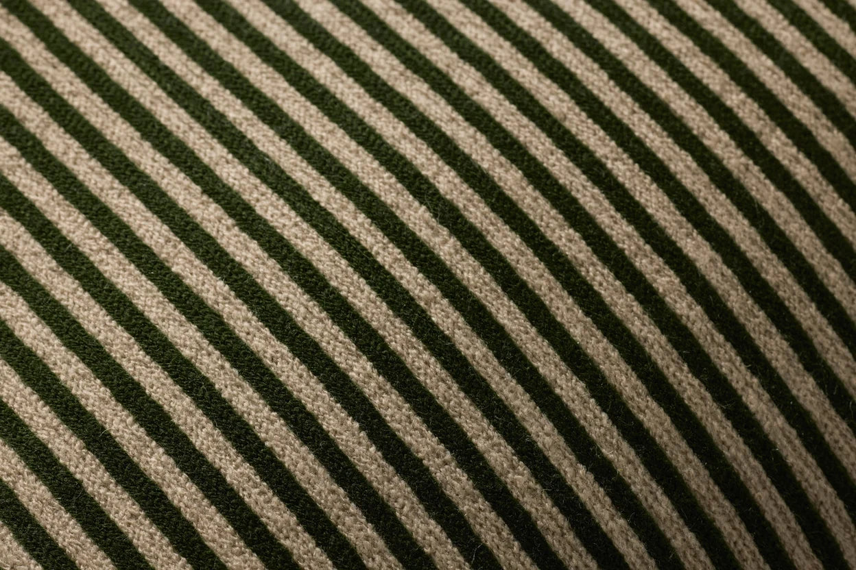 STRIPED DARK GREEN PILLOW