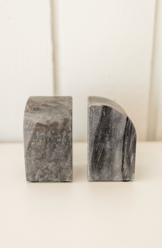 Grey Marble Bookend Set