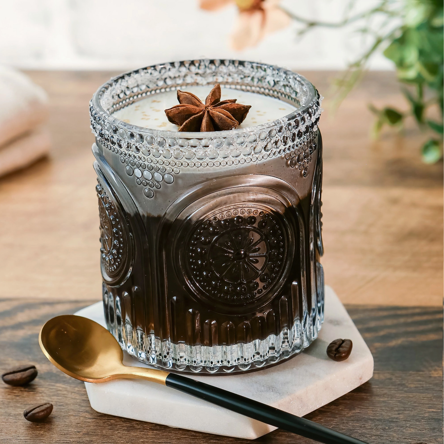 Beaded Floral Drinkware Set